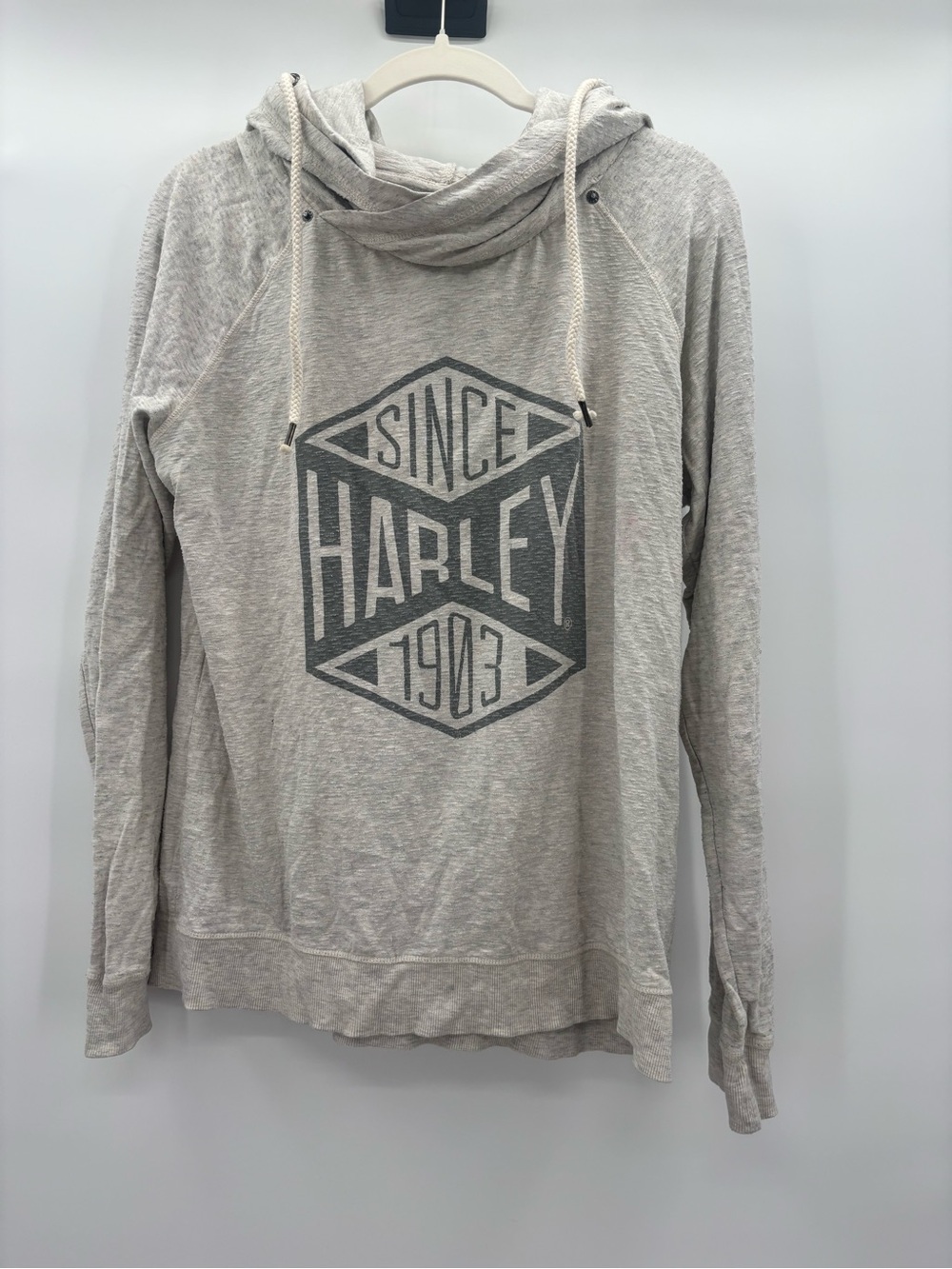 Harley-Davidson Light Gray Logo Cowl Hoodie “Since 1903” Women’s Size XL